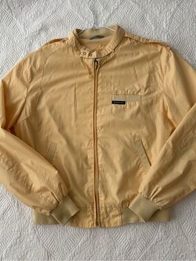 Vintage Members Only Jacket. Pale yellow 1980s. Size 44 (XL) Nice w/light flaws